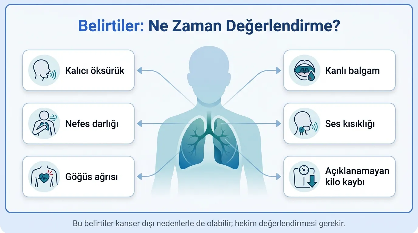 Akciğer kanseri belirtileri vücut haritası
