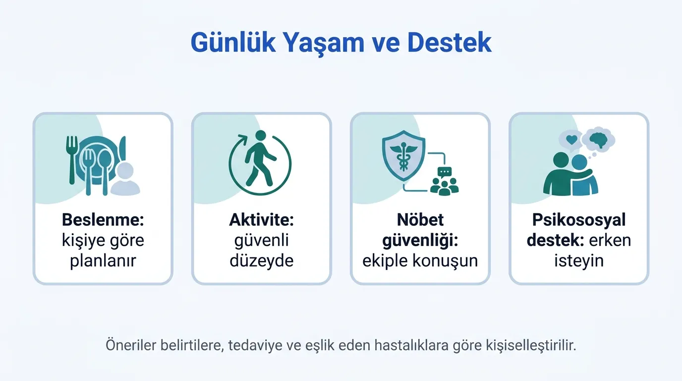 Beyin kanseri günlük yaşam önerileri infografik