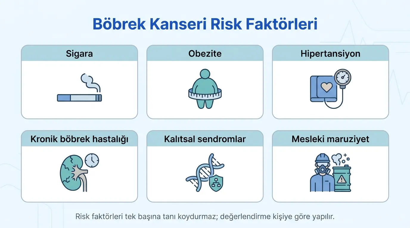 Böbrek kanseri risk faktörleri infografik