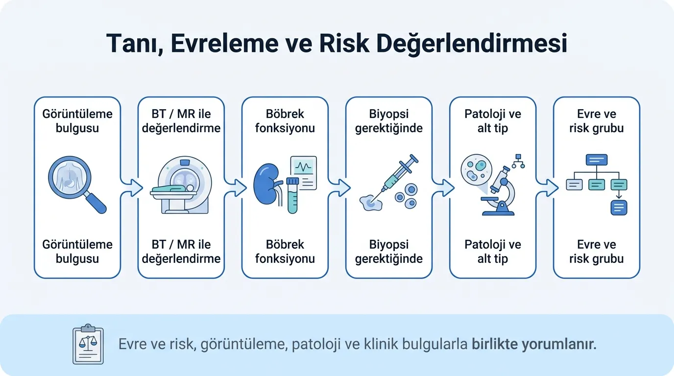Böbrek kanseri evreleme infografik