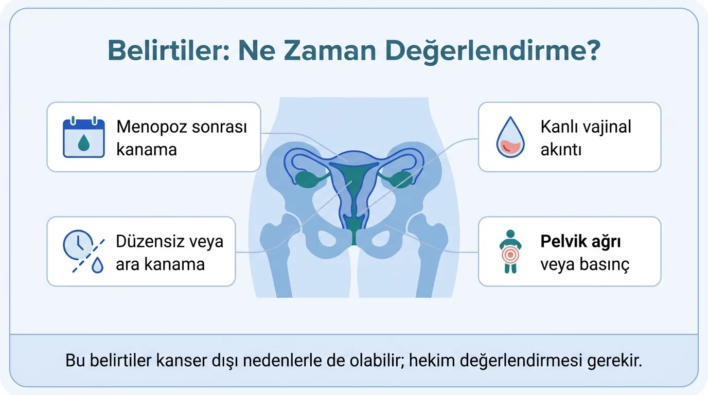 Endometrium kanseri belirtileri vücut haritası
