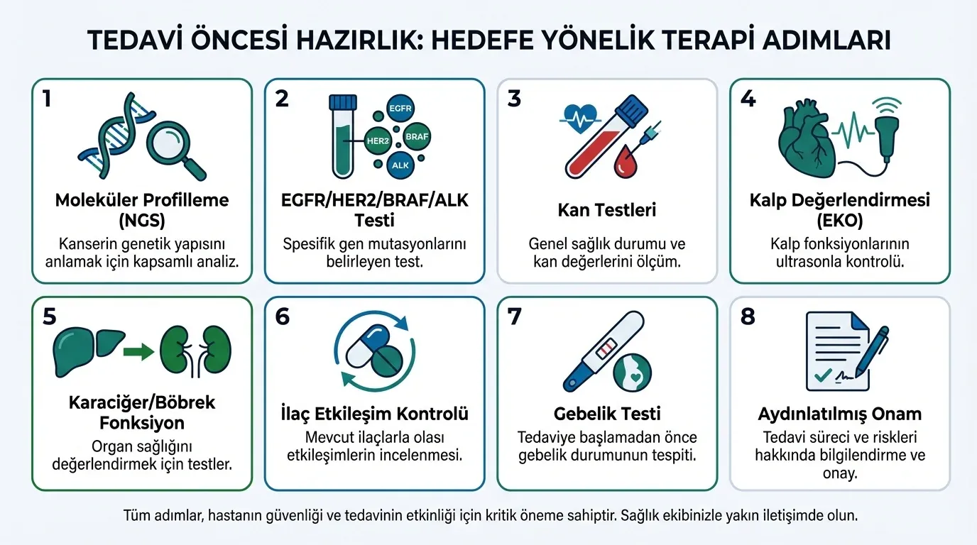 Hedefe yönelik tedavi öncesi hazırlık infografik