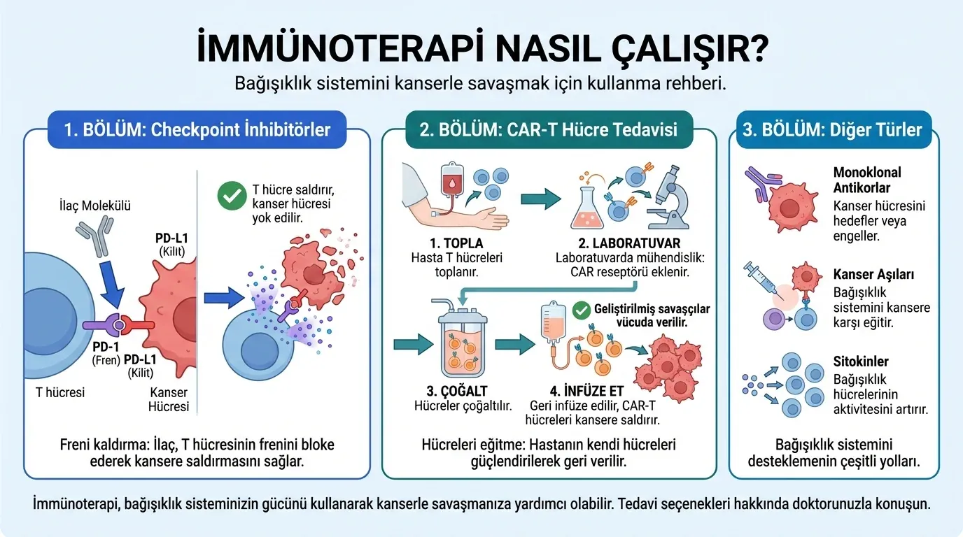 İmmünoterapi etki mekanizması infografik