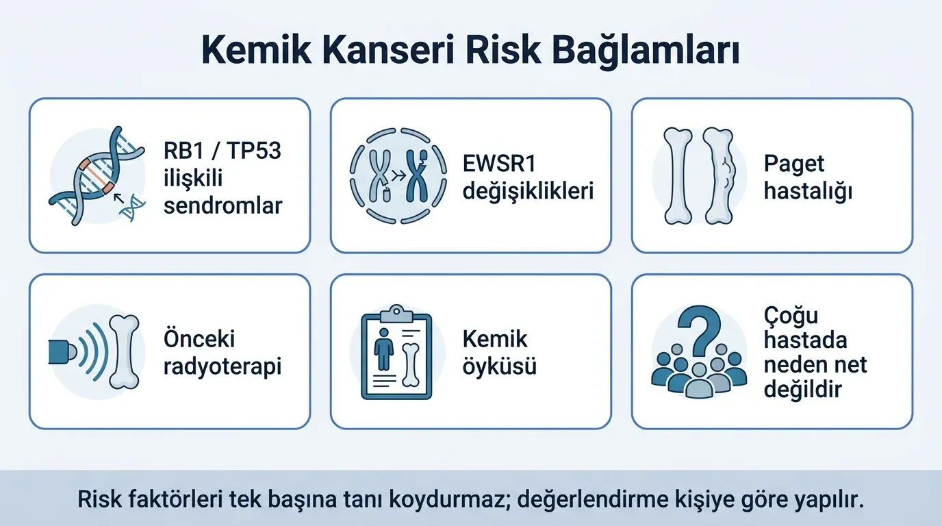 Kemik kanseri risk faktörleri infografik