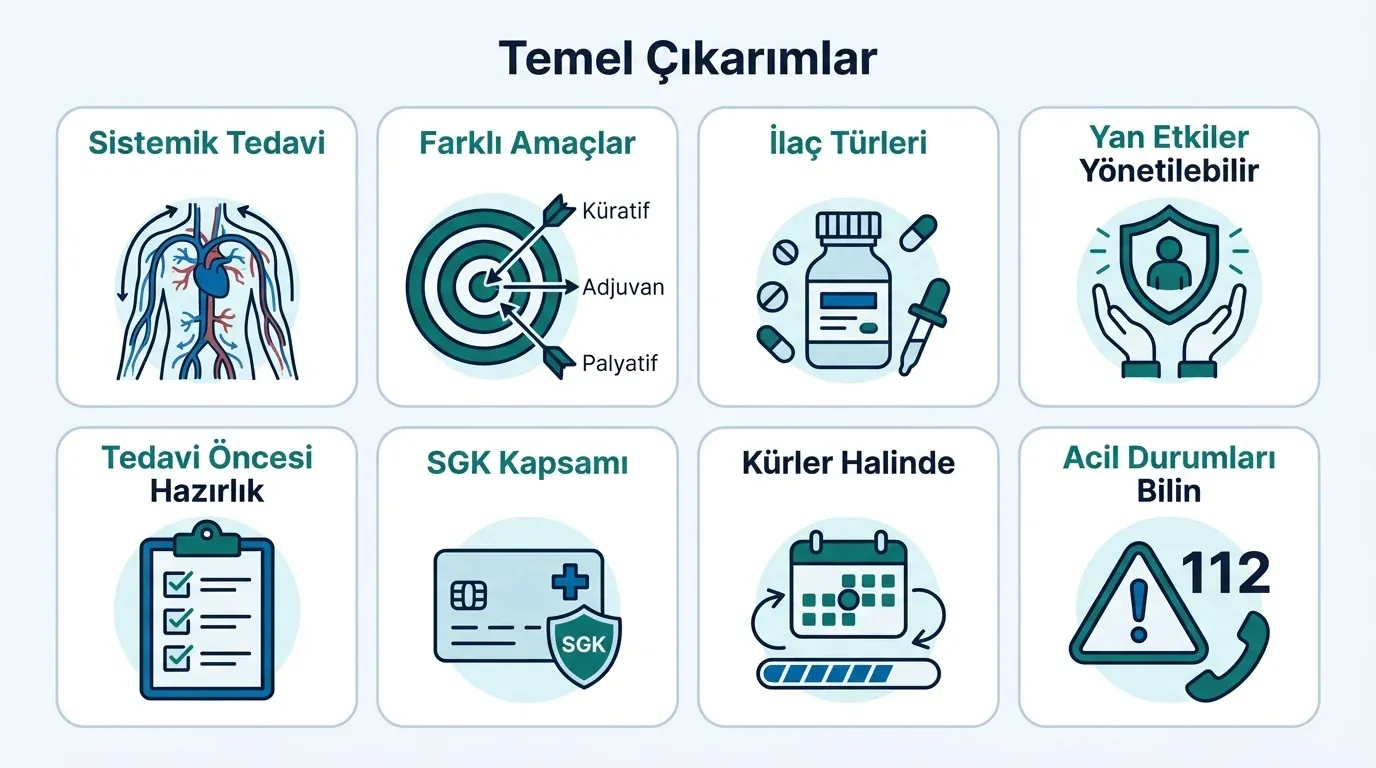 Kemoterapi temel bilgiler ikon seti