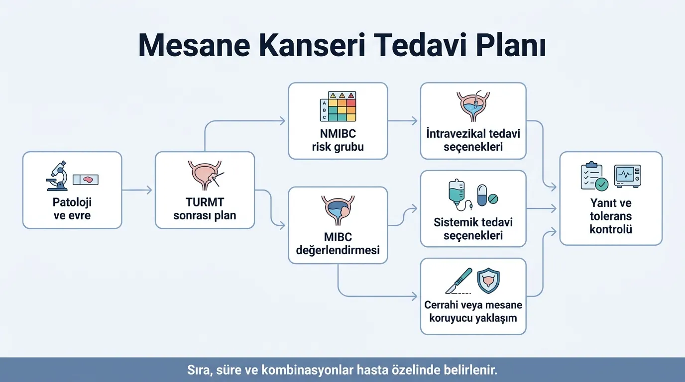 Mesane kanseri tedavi yol haritası akış diyagramı