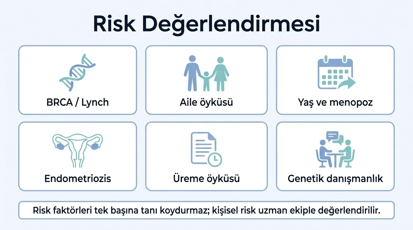 Over kanseri risk faktörleri ikon seti