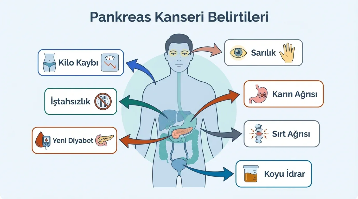 Pankreas kanseri belirtileri infografik