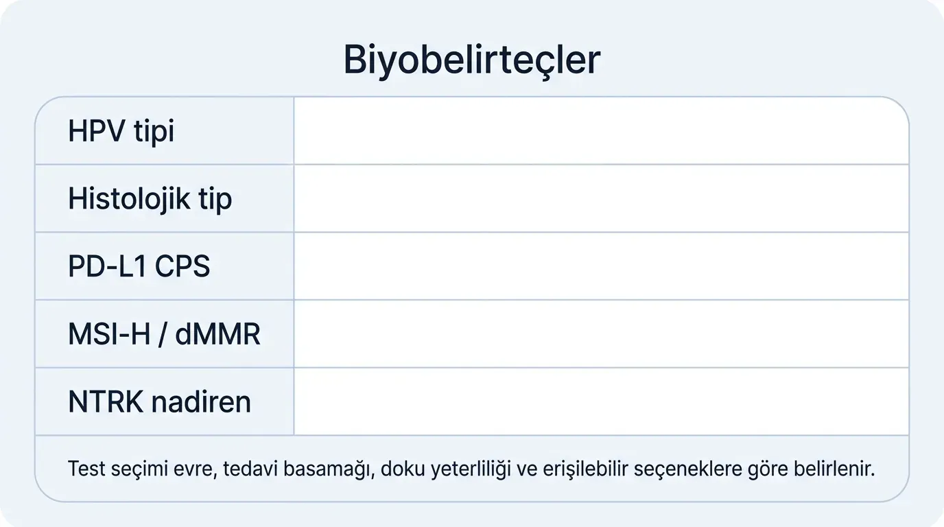 Serviks kanseri biyobelirteç karşılaştırma tablosu